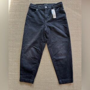 NWT Banana Republic Petite High-Rise Black Wash Barrel Jean